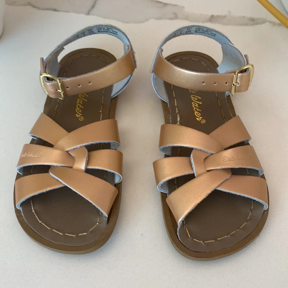 SOLD! Rose Gold Saltwater Sandals - Picture 6 of 11